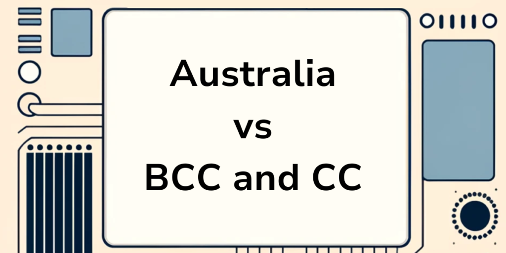 Banner text that reads "Australia vs BCC and CC"